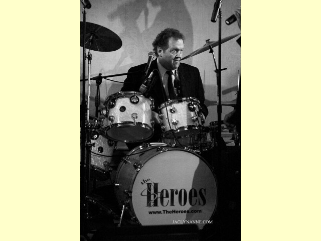 Dad playing on the drums with Heroes logo, like this one as well !