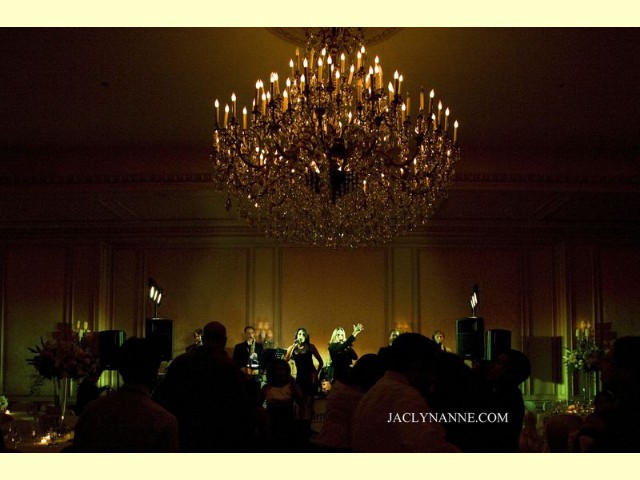 Picture of venue, with band in the backdrop